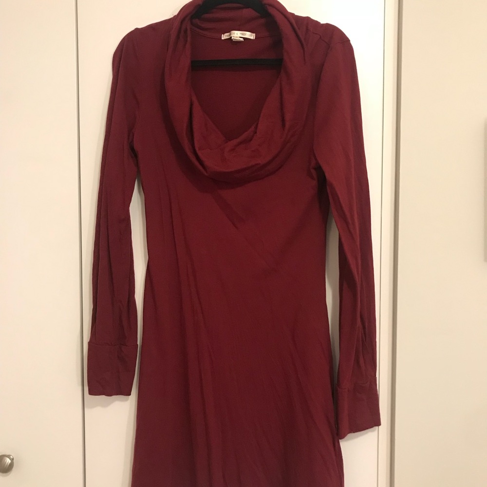 Funnel neck sweater dress